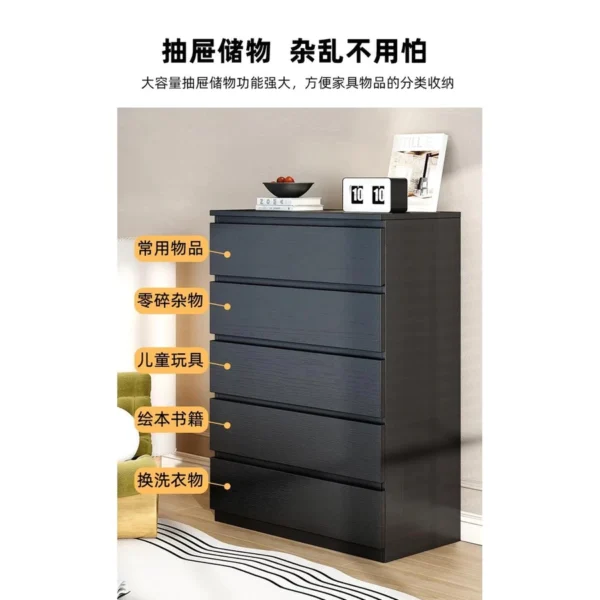 鞋櫃 鞋櫃玄關 鞋櫃收納櫃 黑色五斗櫃儲物抽屜櫃臥室陽台床尾收納櫃家用邊櫃置物櫃客廳櫃子