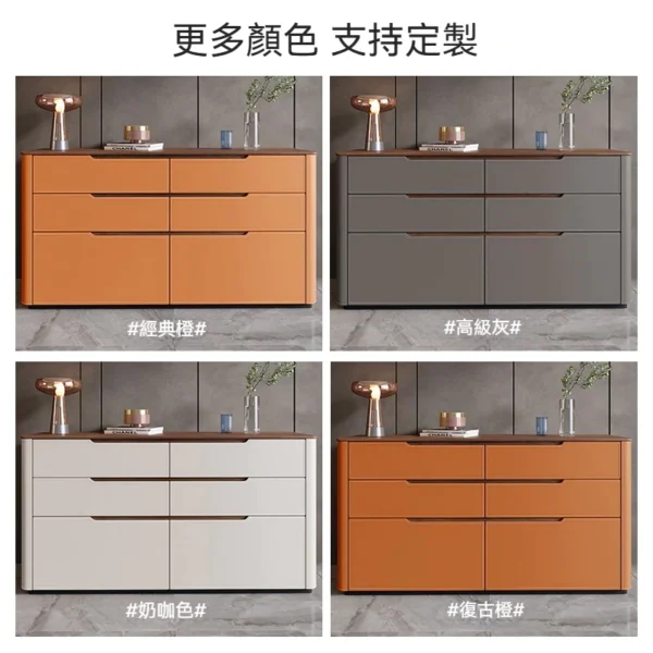 馬鞍皮餐邊櫃現代客廳小戶型置物鬥櫃高款臥室床尾電視櫃實木邊櫃